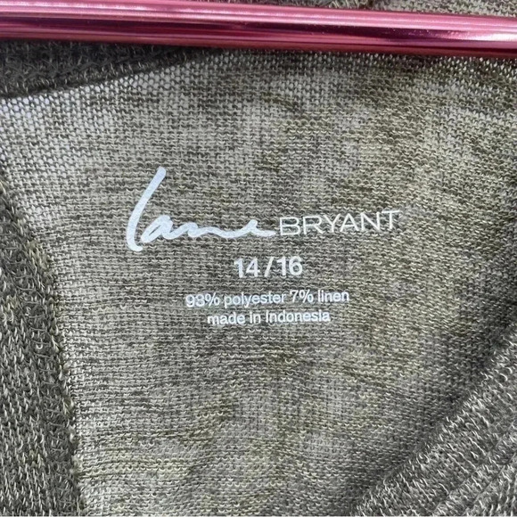 Lane Bryant Women's Top 14/16 Green Sleeveless Hi Low Tunic NWT - Picture 7 of 13